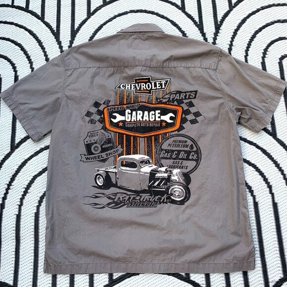 Choko Chevrolet Garage Logo Button Down Shirt - Picture 1 of 8